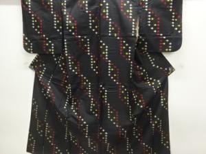 アンティーク　抽象模様織出し銘仙着物